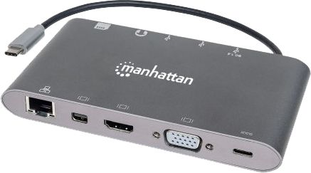 

Док-станція Manhattan Type-C - Mini-DP/HDMI/VGA/USB3.0/Gigabit RJ45/3.5 мм Audio/Card reader (152808)