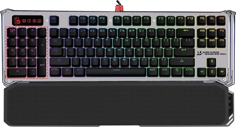 

Клавиатура A4Tech Bloody B845R USB Gun Black