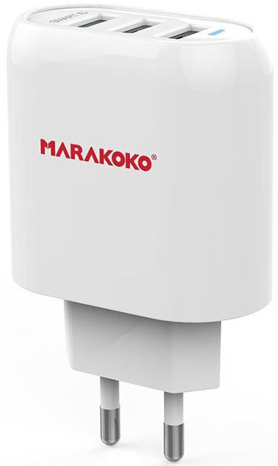 

Зарядний пристрій Marakoko MA17 3USB 3.4A + lightning cable White