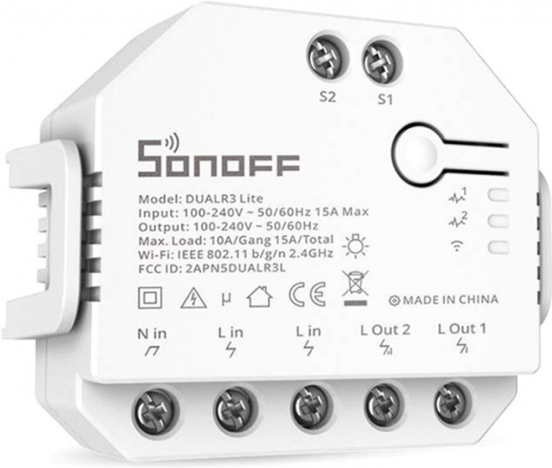 Смарт-переключатель Sonoff DUALR3-LITE Wi-Fi с двойным реле - фото - интернет-магазин электроники и бытовой техники TTT