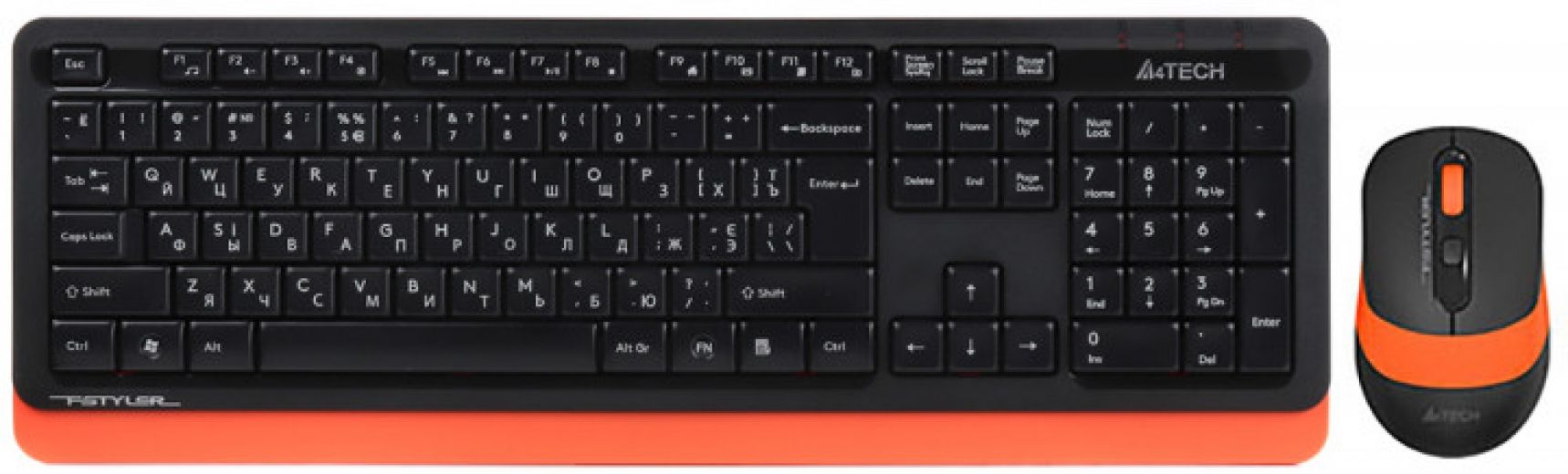 Комплект беспроводной A4Tech FG1010 Wireless (4711421943376) Black/Orange - фото Комплект беспроводной A4Tech FG1010 Wireless (4711421943376) Black/Orange - фото - интернет-магазин электроники и бытовой техники TTT