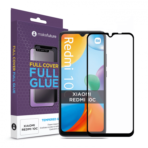 Защитное стекло MakeFuture Full Cover Xiaomi Redmi 10C (MGF-XR10C) - фото - интернет-магазин электроники и бытовой техники TTT