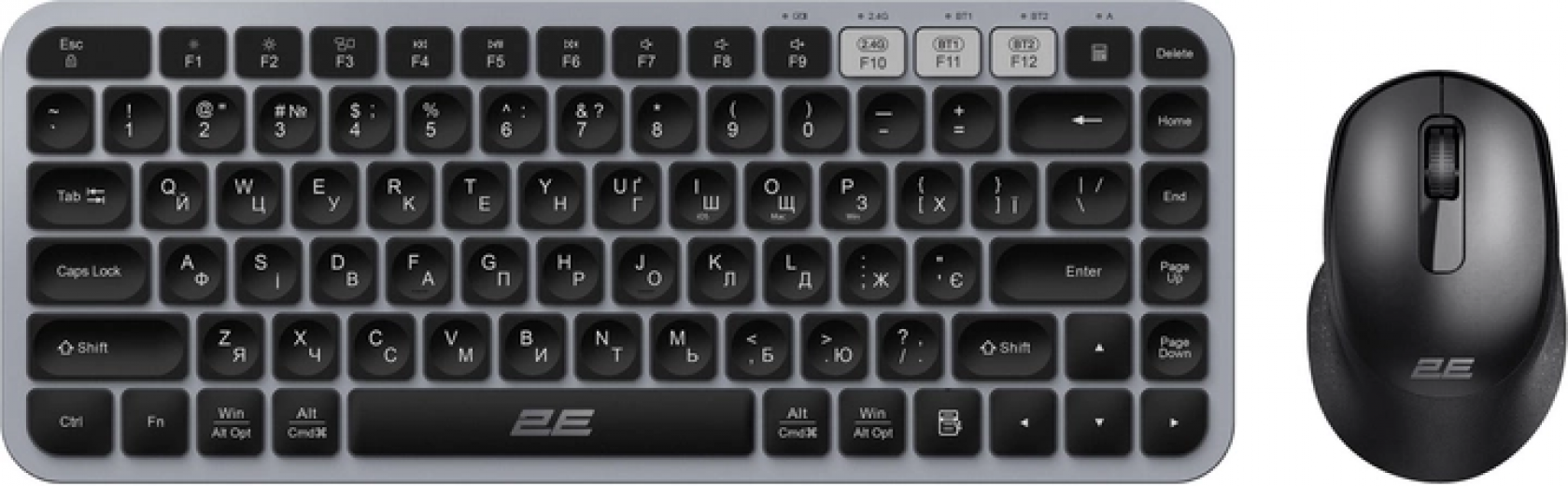 Комплект беспроводной 2E MK430 WL/BT EN/UK (2E-MK430WBGR_UA) Black/Grey  - фото Комплект беспроводной 2E MK430 WL/BT EN/UK (2E-MK430WBGR_UA) Black/Grey  - фото - интернет-магазин электроники и бытовой техники TTT