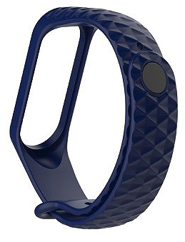Ремешок для Xiaomi Mi Band 4/3 РОМБ Dark Blue - фото - интернет-магазин электроники и бытовой техники TTT