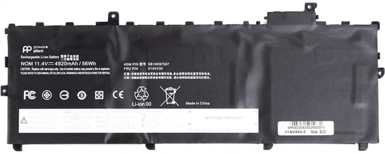 Аккумулятор PowerPlant для Lenovo ThinkPad X1 Carbon 5th Gen (2017) (01AV430) 11.4 V 4920 mAh (NB481644) - фото - интернет-магазин электроники и бытовой техники TTT