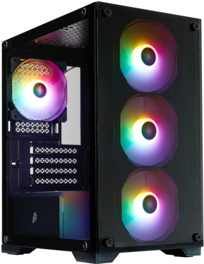 Корпус 1STPLAYER X2-M-BK-4F7 Black - фото - интернет-магазин электроники и бытовой техники TTT