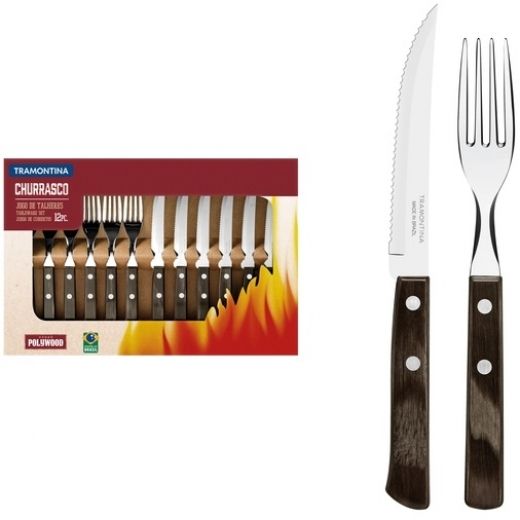 Набір приборів для гриля TRAMONTINA Barbecue POLYWOOD 12 предметів (21199/903) - фото - інтернет-магазин електроніки та побутової техніки TTT
