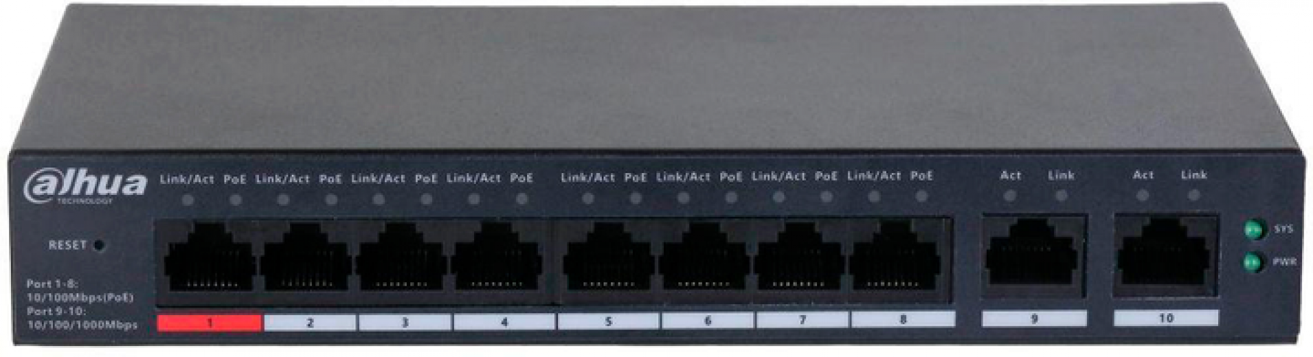 Коммутатор Dahua DH-CS4010-8ET-110 - фото - интернет-магазин электроники и бытовой техники TTT