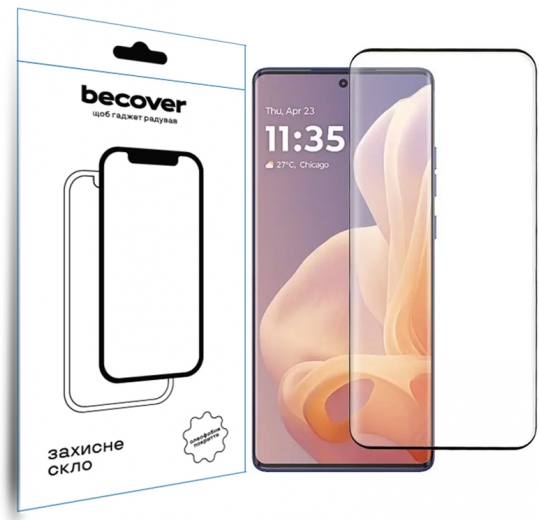 Защитное стекло Becover EDGE для Motorola Moto G85 (712350) Black - фото - интернет-магазин электроники и бытовой техники TTT