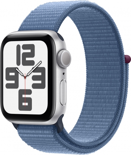 Apple Watch SE (2023) GPS 44mm Silver Aluminium Case with Winter Blue Sport Loop (MREF3QP/A) - фото - интернет-магазин электроники и бытовой техники TTT