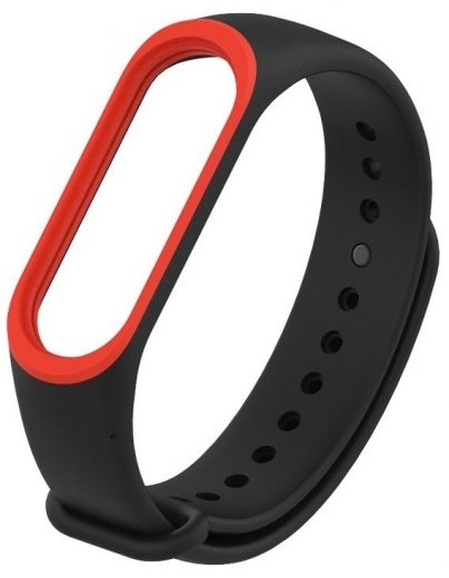 Ремінець для Xiaomi Mi Band 3/4 Black/Red - фото - інтернет-магазин електроніки та побутової техніки TTT