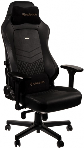 Кресло геймерское NOBLECHAIRS Hero Real Leather (NBL-HRO-RL-BLA) Black - фото - интернет-магазин электроники и бытовой техники TTT