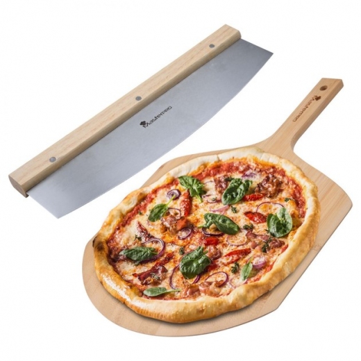Набор пиццемейкера (нож и доска) MasterPro Pizza oven 2 предмета (BGKIT-0046) 40 см - фото - интернет-магазин электроники и бытовой техники TTT