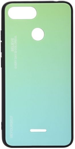 Панель BeCover Gradient Glass для Xiaomi Redmi 6A (703586) Green-Blue - фото - інтернет-магазин електроніки та побутової техніки TTT