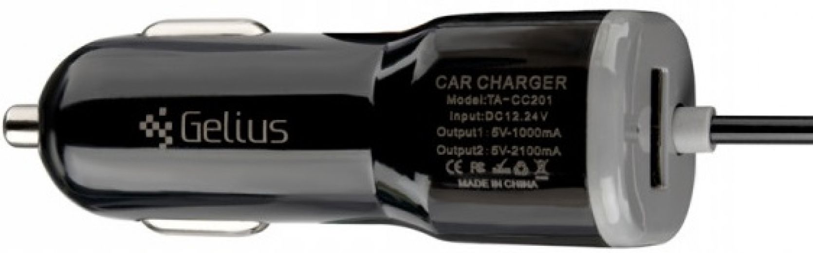 Автомобільний зарядний пристрій Gelius Ultra Edition USB + MicroUSB 1A 1.2m Black - фото - інтернет-магазин електроніки та побутової техніки TTT