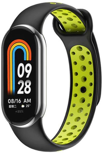 Ремінець BeCover Vents Style для Xiaomi Mi Smart Band 8 (709416) Black-Green - фото - інтернет-магазин електроніки та побутової техніки TTT