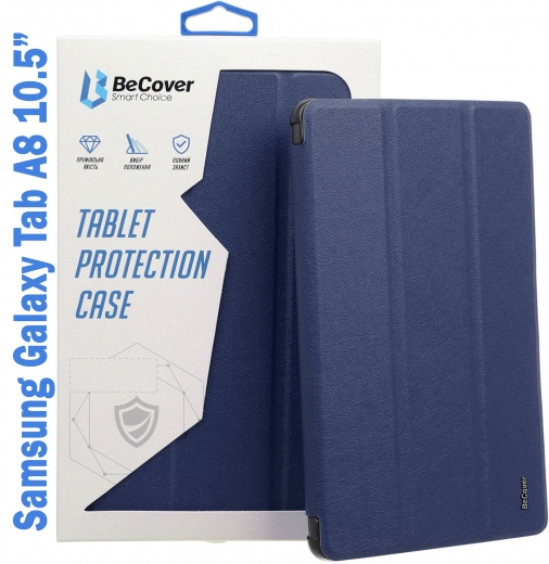 Чехол BeCover Soft Edge с креплением для стилуса для Samsung Galaxy Tab A8 10.5 (2021) SM-X200 / SM-X205 (708357) Deep Blue - фото - интернет-магазин электроники и бытовой техники TTT