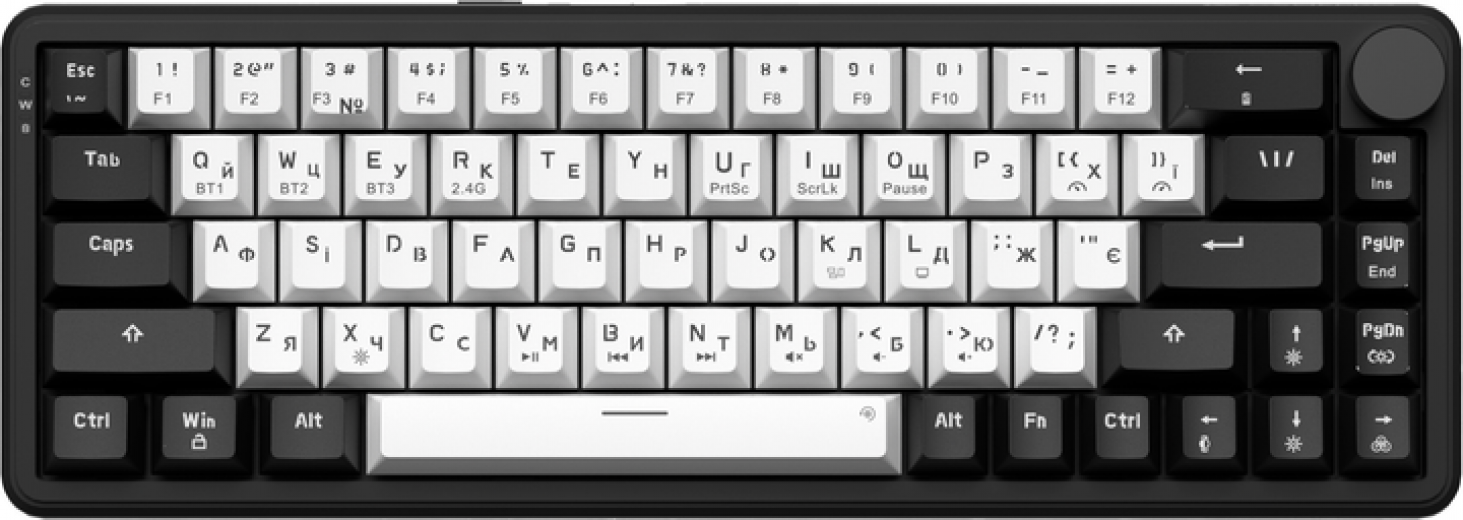 Клавіатура бездротова GamePro Asgard Valhalla MK210B Pro 65% RGB Wireless/Bluetooth/USB Black - фото - інтернет-магазин електроніки та побутової техніки TTT