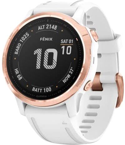 Годинник Garmin Fenix ​​6S Pro Rose Gold-tone with White Band (010-02159-11) - фото - інтернет-магазин електроніки та побутової техніки TTT