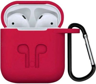 Чехол для наушников Apple AirPods Silicone Case with carbine + Straps Rose - фото - интернет-магазин электроники и бытовой техники TTT