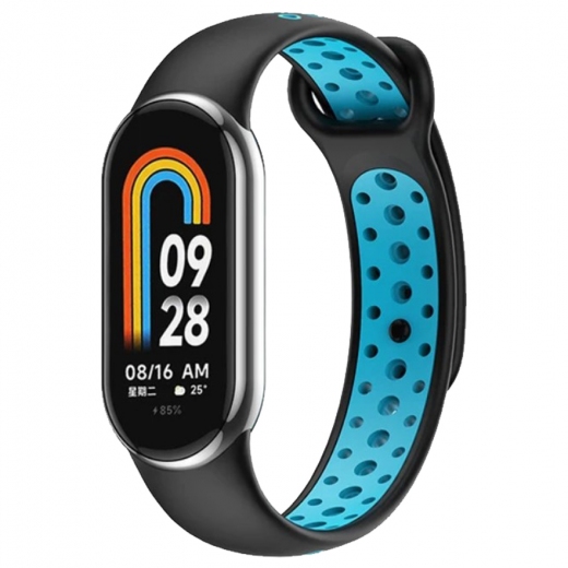 Ремешок BeCover Vents Style для Xiaomi Mi Smart Band 10 (713627) Black-Blue - фото - интернет-магазин электроники и бытовой техники TTT