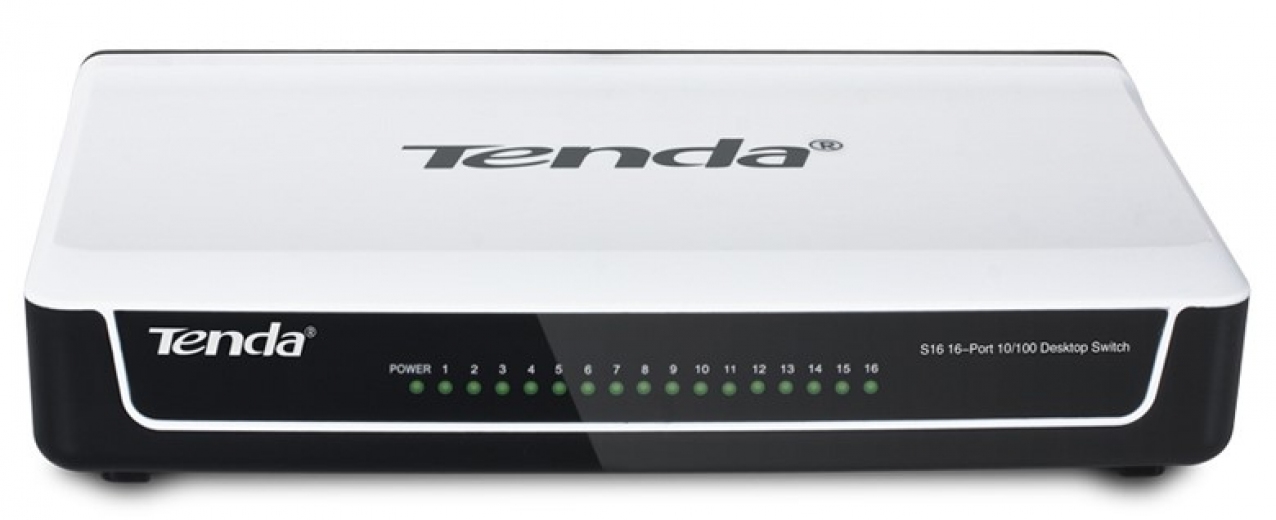 Коммутатор TENDA S16 16-port 10/100 desktop case - фото - інтернет-магазин електроніки та побутової техніки TTT