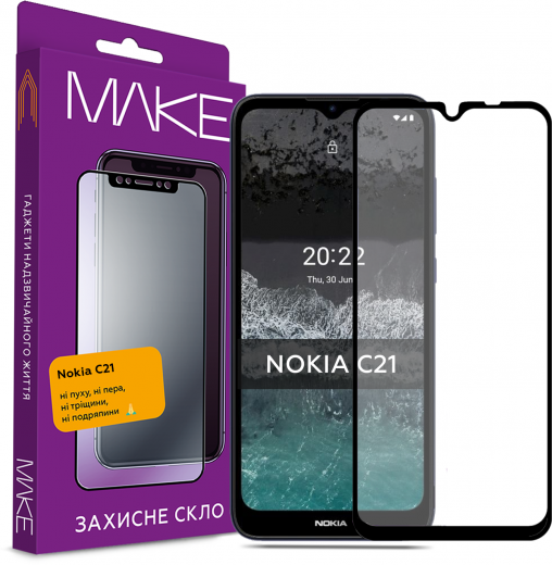 Защитное стекло MakeFuture Full Cover Nokia C21 Plus (MGF-NC21P) - фото - интернет-магазин электроники и бытовой техники TTT