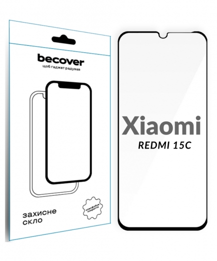 Захисне скло Becover для Xiaomi Redmi 15C 4G/5G (713907) Black - фото - інтернет-магазин електроніки та побутової техніки TTT