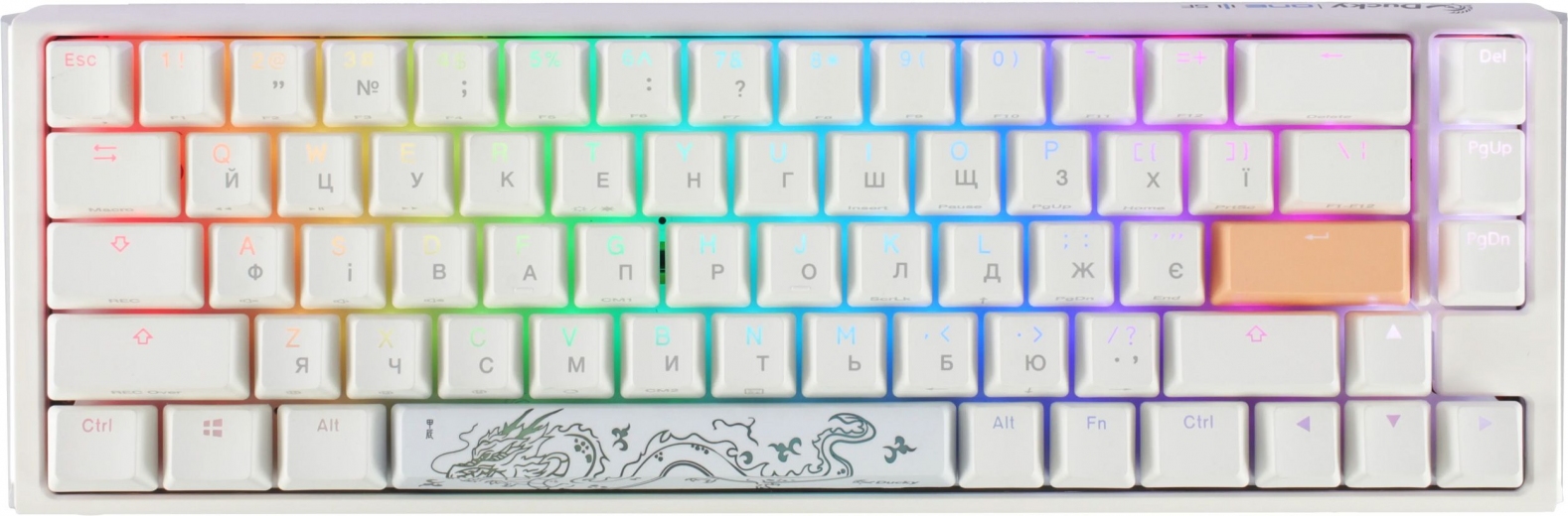 Клавіатура Ducky One 3 SF Cherry MX Brown RGB UA USB (DKON2167ST-BUAPXPWWWSC1) White - фото - інтернет-магазин електроніки та побутової техніки TTT