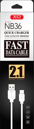 Кабель USB XO NB36 microUSB 1m 2.1A White - фото - интернет-магазин электроники и бытовой техники TTT