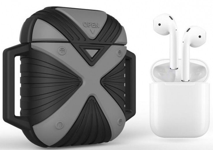 Чехол X-HuWei i-Smile для Apple AirPods IPH1443 (702336) Gray/Black - фото - интернет-магазин электроники и бытовой техники TTT