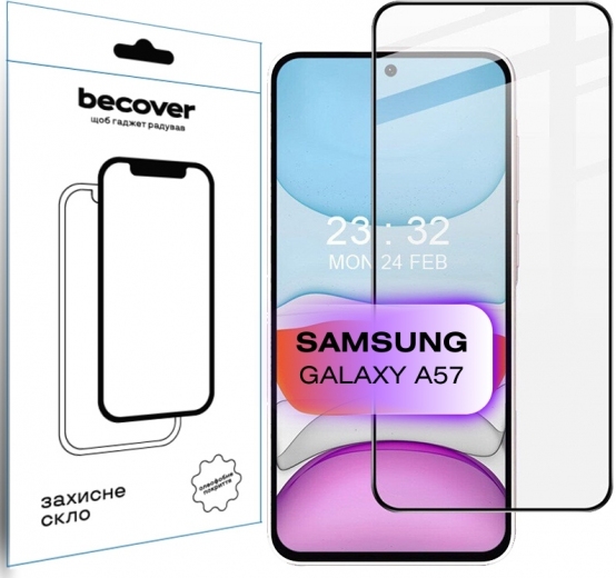Захисне скло Becover для Samsung Galaxy A57 SM-A576 (714918) Black - фото - інтернет-магазин електроніки та побутової техніки TTT