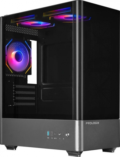 Корпус Prologix Lumi GM-01AB Glass Black - фото - інтернет-магазин електроніки та побутової техніки TTT