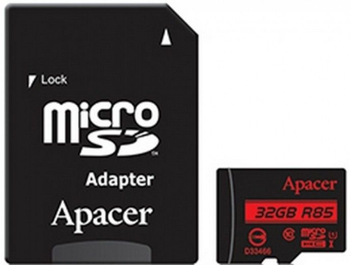 Карта пам'яті Apacer microSDHC 32GB UHS-I U1 Class 10 (R85 MB/s) + SD-adapter (AP32GMCSH10U5-R) - фото Карта пам'яті Apacer microSDHC 32GB UHS-I U1 Class 10 (R85 MB/s) + SD-adapter (AP32GMCSH10U5-R) - фото - інтернет-магазин електроніки та побутової техніки TTT
