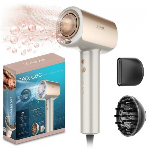 Фен Cecotec DryGlam Nano Plasma (A01_EU01_101438) Champagne - фото - інтернет-магазин електроніки та побутової техніки TTT