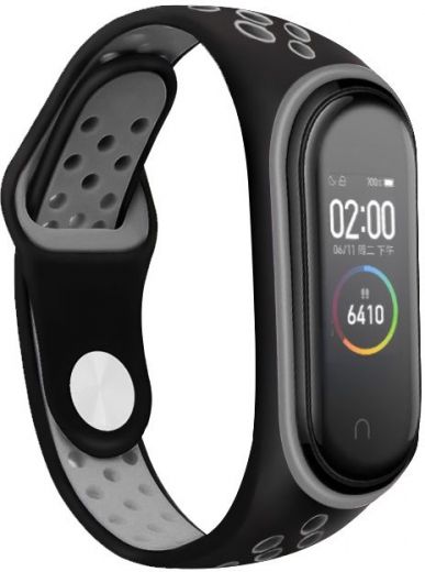 Ремешок BeCover Nike Style для Xiaomi Mi Smart Band 5 (705151) Black-Gray - фото - интернет-магазин электроники и бытовой техники TTT