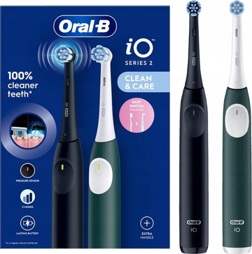 Набор электрических зубных щеток Oral-B iO Series 2 Duo Night Black & Forest Green - фото - интернет-магазин электроники и бытовой техники TTT