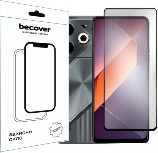 Захисне скло BeCover для Tecno POVA 6 (LI7) (711580) Black - фото - інтернет-магазин електроніки та побутової техніки TTT