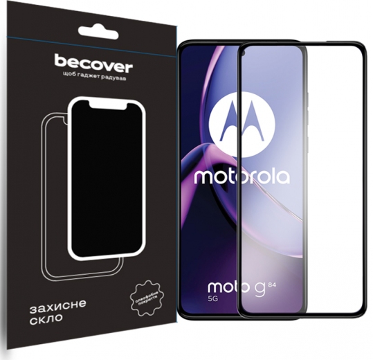 Захисне скло BeCover для Motorola Moto G84 (710108) Black - фото - інтернет-магазин електроніки та побутової техніки TTT