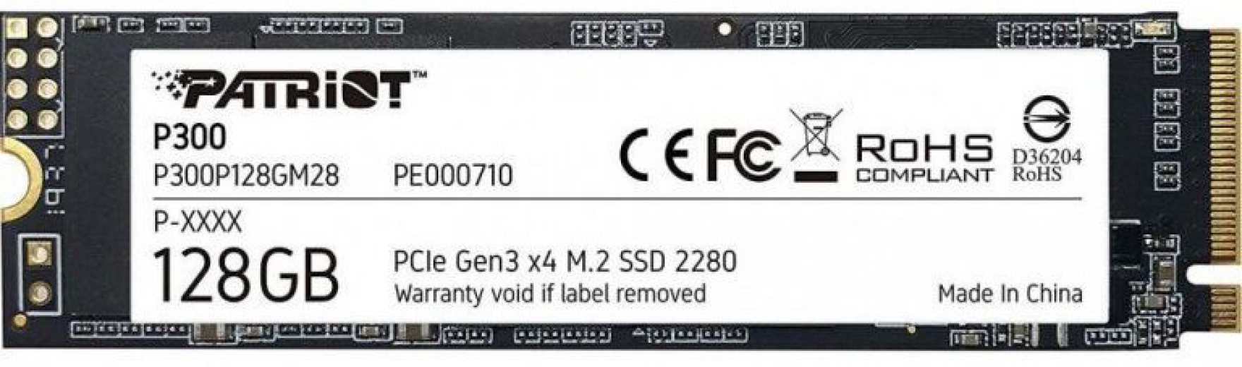 SSD накопитель Patriot P300 128GB M.2 2280 NVMe PCIe 3.0 x4 3D NAND TLC (P300P128GM28) - фото SSD накопитель Patriot P300 128GB M.2 2280 NVMe PCIe 3.0 x4 3D NAND TLC (P300P128GM28) - фото - интернет-магазин электроники и бытовой техники TTT