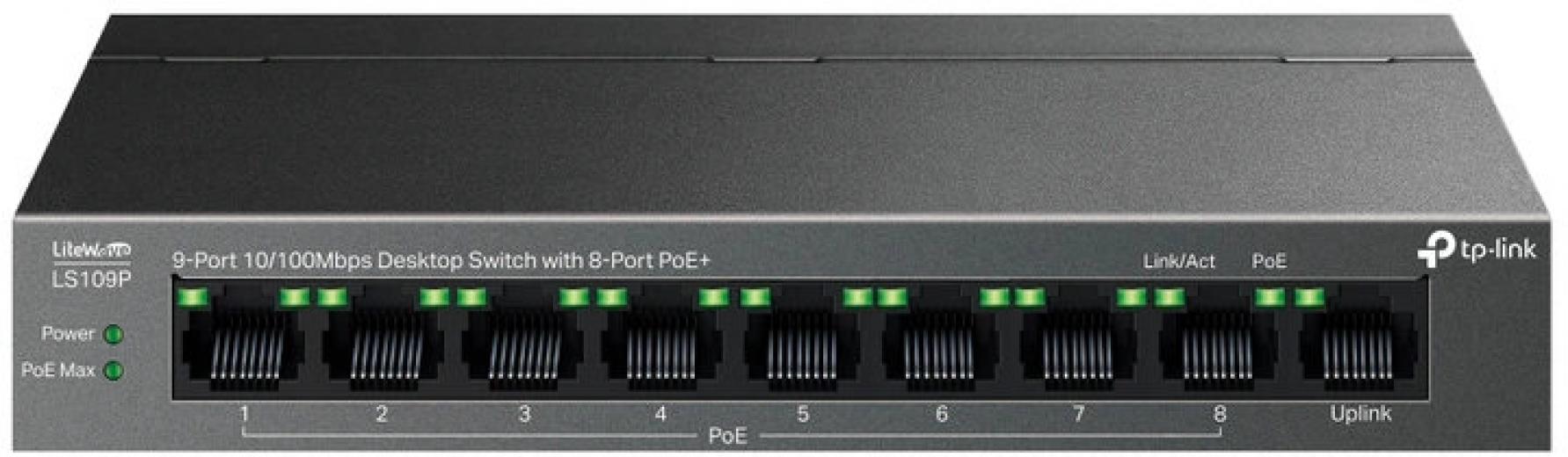 Коммутатор TP-LINK LS109P - фото - интернет-магазин электроники и бытовой техники TTT