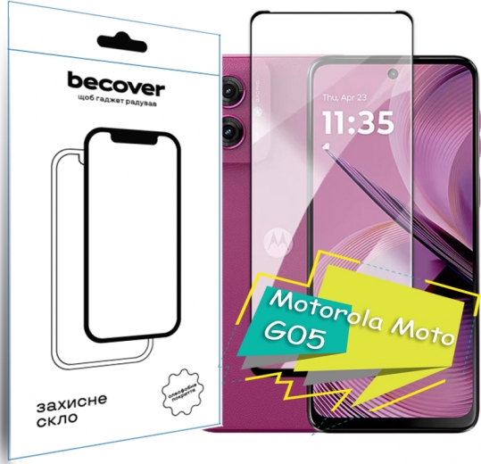 Защитное стекло Becover для Motorola Moto G05 (713413) Black - фото - интернет-магазин электроники и бытовой техники TTT