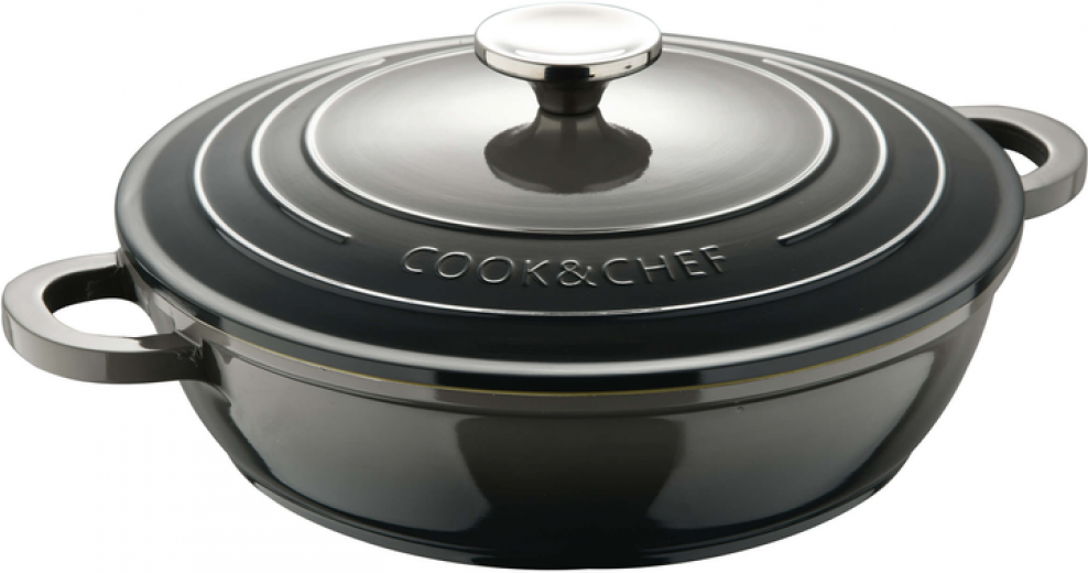 Сотейник з кришкою Bergner Excalibur 24 см (BG-36103-GY) Grey - фото - інтернет-магазин електроніки та побутової техніки TTT