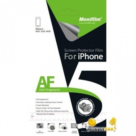 Защитная пленка ﻿Monifilm Apple iPhone 5/5S/5C (front+back), AG (M-APL-I507) - фото - интернет-магазин электроники и бытовой техники TTT