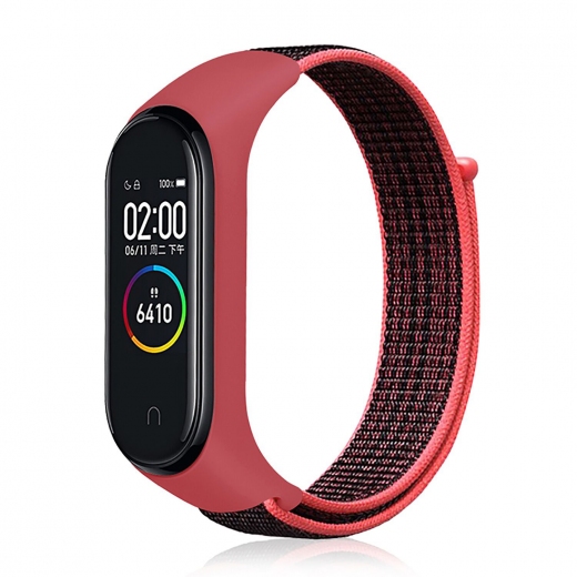 Ремінець BeCover Nylon Style для Xiaomi Mi Smart Band 7 (707656) Black-Red - фото - інтернет-магазин електроніки та побутової техніки TTT