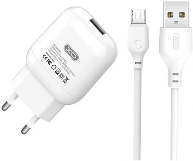 Сетевое зарядное устройство XO L37 1USB 2.1A + microUSB cable White - фото Сетевое зарядное устройство XO L37 1USB 2.1A + microUSB cable White - фото - интернет-магазин электроники и бытовой техники TTT