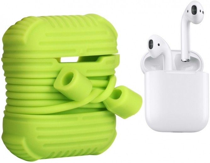 Чехол Armour i-Smile для Apple AirPods IPH1437 (702332) Green - фото - интернет-магазин электроники и бытовой техники TTT