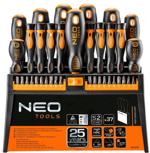 Набор отверток и насадок NEO Tools 37 шт (04-210) - фото - интернет-магазин электроники и бытовой техники TTT