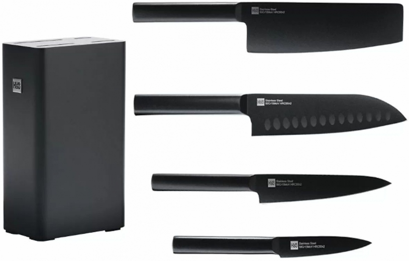 Набор ножей Xiaomi HuoHou Set of Knives with Stand 5 in 1 (HU0076) - фото - интернет-магазин электроники и бытовой техники TTT