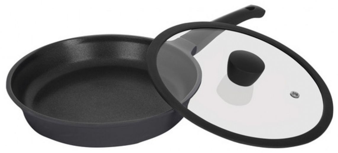 Сковорода Ringel Zitrone с крышкой 28 см (RG-2108-28 BL) Black - фото - інтернет-магазин електроніки та побутової техніки TTT